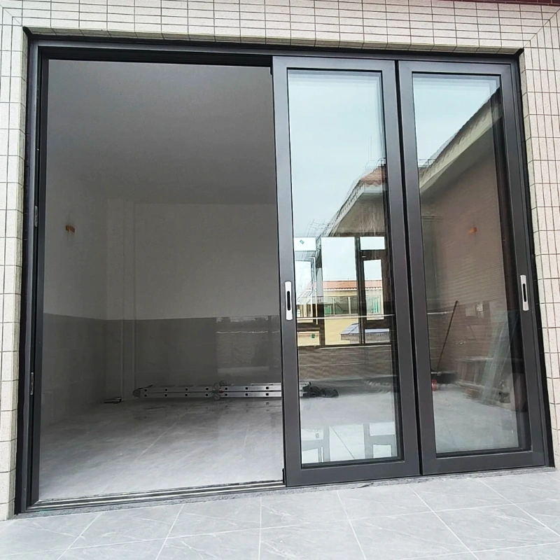 aluminum Alloy black Sliding Doors with Multi Chamber Fram - Image 4