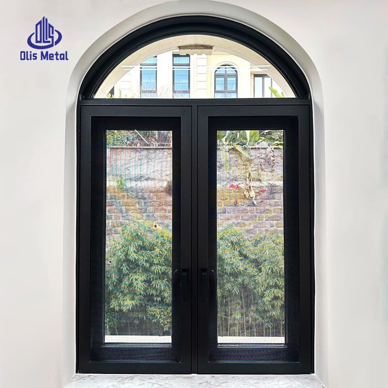 Arched Aluminum Double Glass Casement Window | Weatherproof Air-Tight Opening Window With Insect Mesh for Residences - Image 2