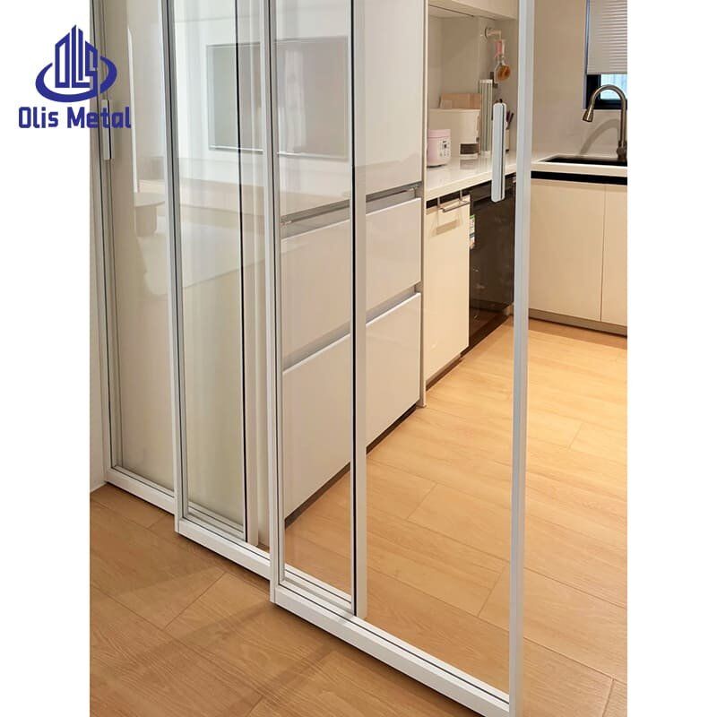 Refined Aluminum Kitchen Triple Partition Sliding Door | Superior Sound-Dampening Glass for High-End Residential Upgrades - Image 4