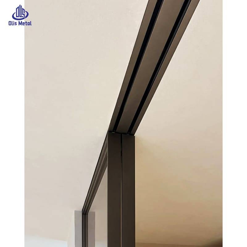 Textured Glass Aluminum Sliding Partition Door | Custom Luxurious Hazy Glow Divider for High-End Villa Projects - Image 5