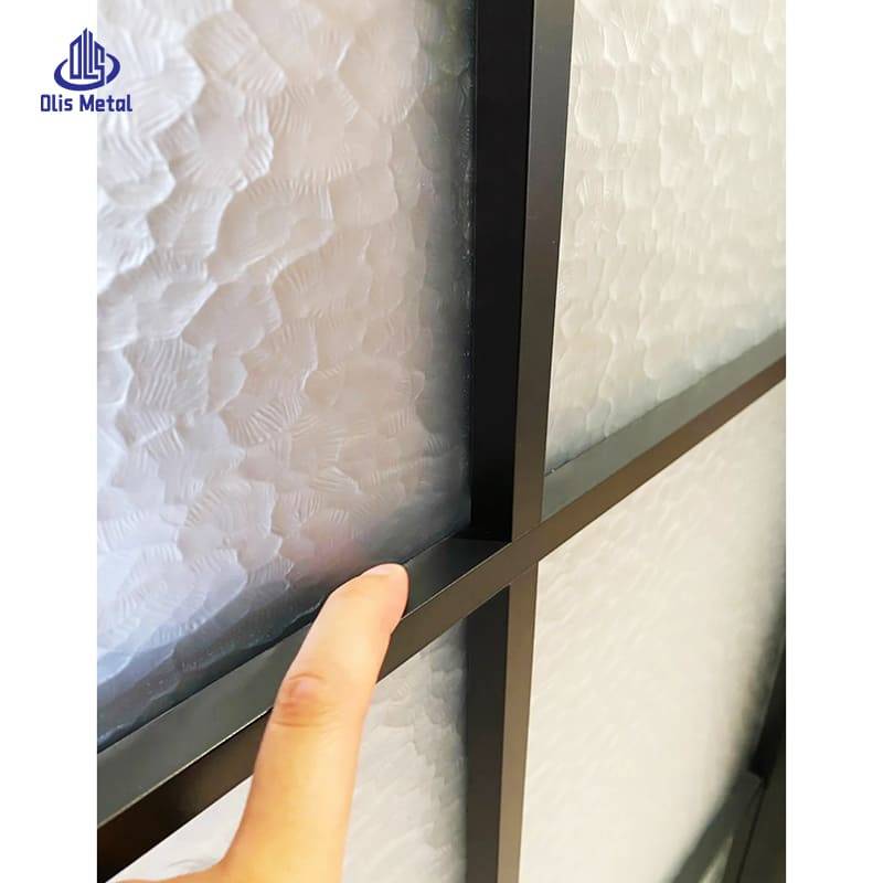 Water Ripple Glass Aluminum Floorless Sliding Partition Door | Premium Minimalist Divider for Modern Residential Interiors - Image 5