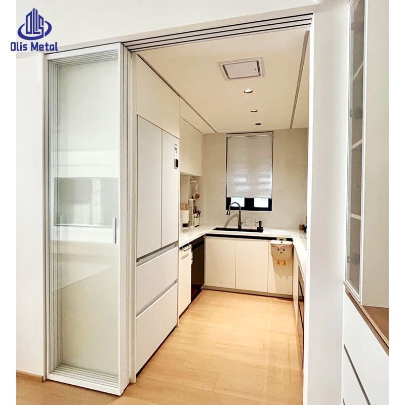 Refined Aluminum Kitchen Triple Partition Sliding Door | Superior Sound-Dampening Glass for High-End Residential Upgrades - Image 2