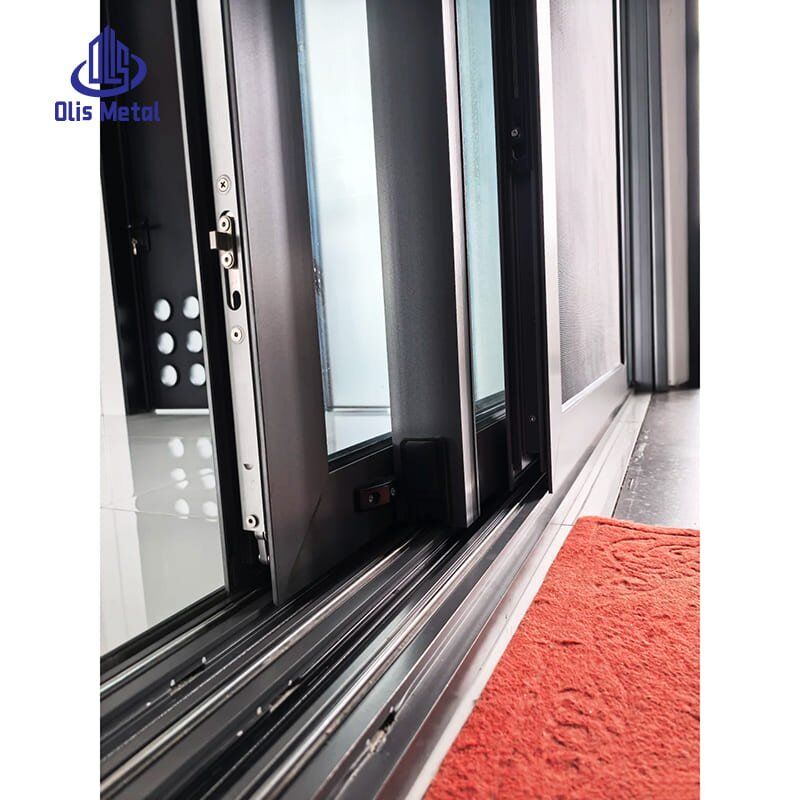 Silver Gray Thermal Insulated Aluminum Screen Sliding Door | Superior Soundproof Energy-Saving System for Residential Construction - Image 5