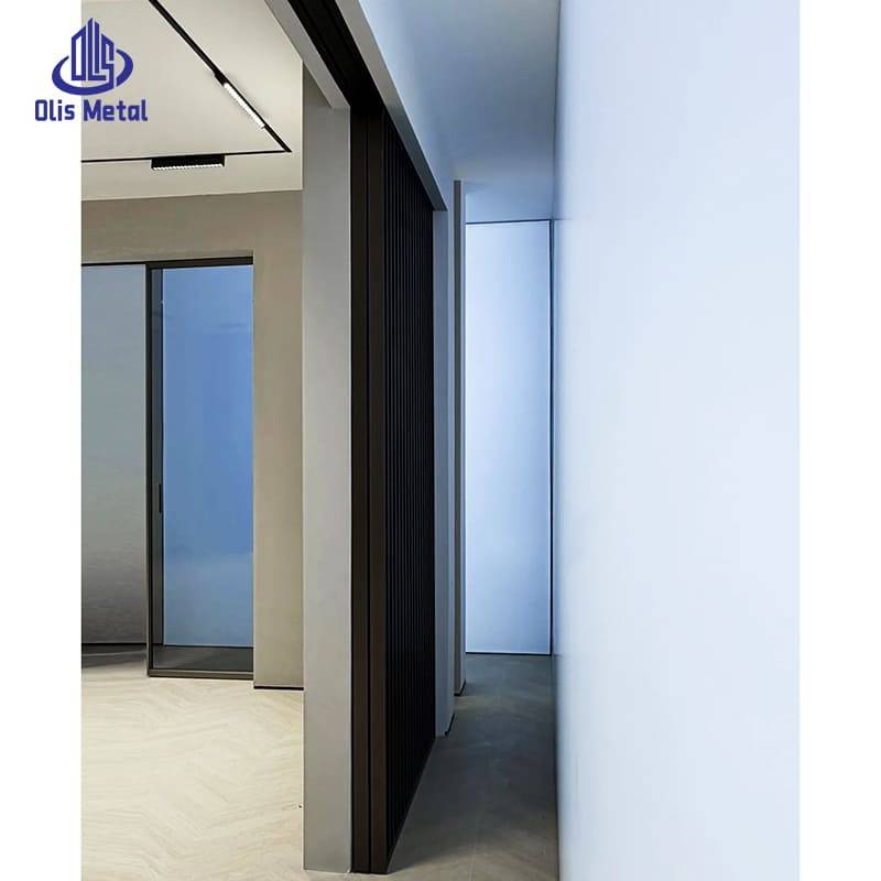 Hidden Grid Aluminum Glass Sliding Partition Door | Premium Soundproof Space Divider for Villa Interiors - Image 4