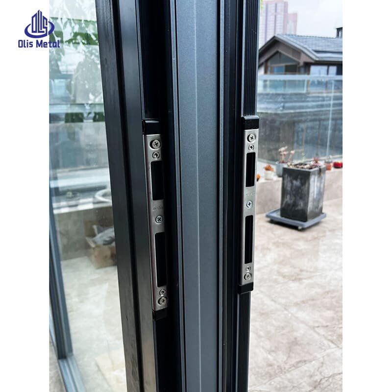 Sleek Black Aluminum Hinged Casement Door with Screen | Refined Energy-Saving Glass Doors for High-End Residential Projects - Image 4