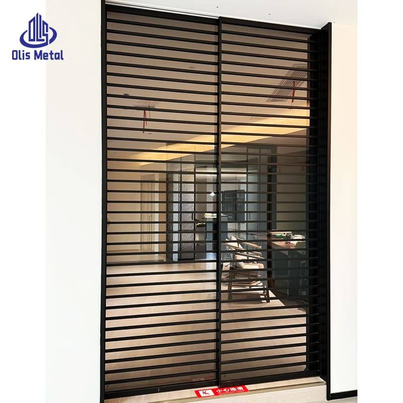 Aluminum Grille Sliding Partition Door | Premium Minimalist Space Divider for High-End Residential Projects - Image 2