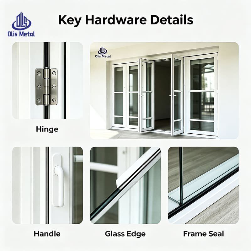 Premium Custom Aluminum hinged Patio Doors | Weatherproof Energy Efficient Exterior Doors for Villa & Apartment Homes - Image 4