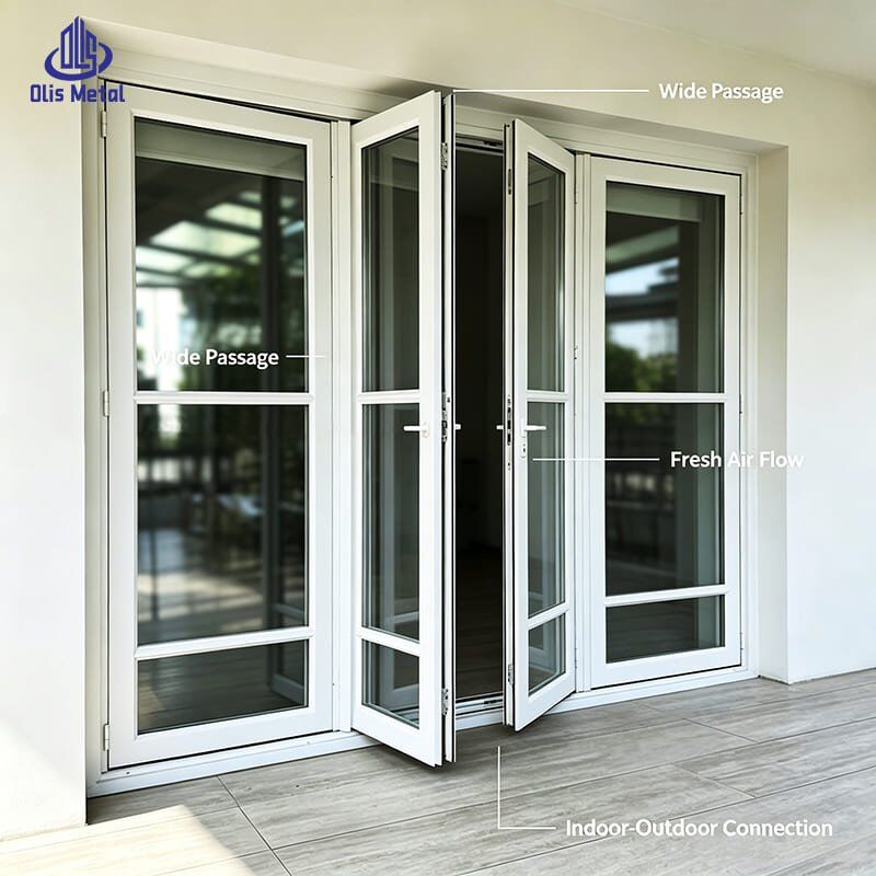 Premium Custom Aluminum hinged Patio Doors | Weatherproof Energy Efficient Exterior Doors for Villa & Apartment Homes - Image 6