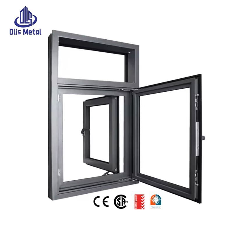 Elegant Aluminum Casement Window with Insect Screen, High-Performance Thermal Insulated for Modern Home Projects