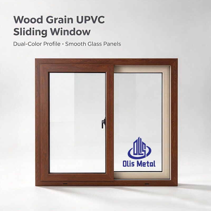 Durable Vinyl Sliding Window Wood Grain Weatherproof Soundproof Residential Windows - Image 4