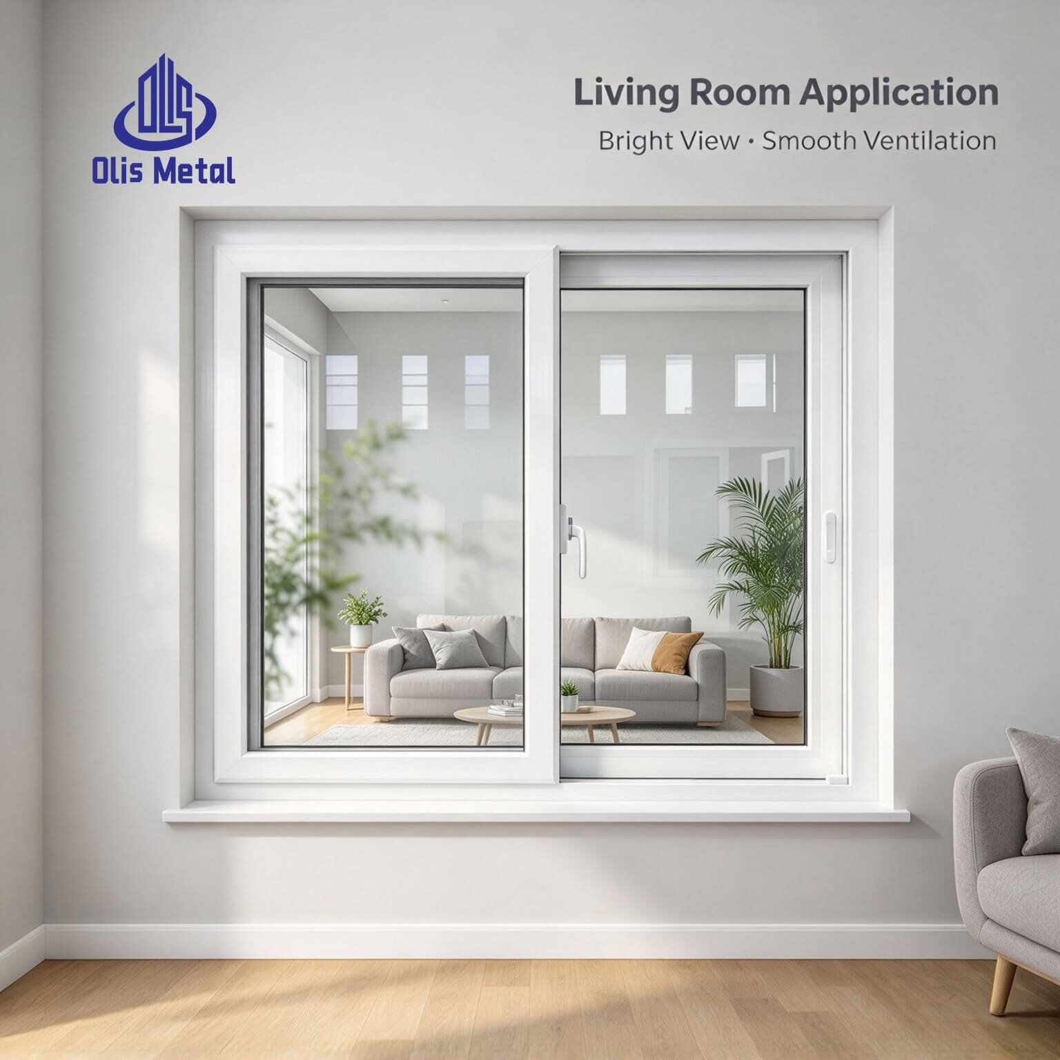Durable White UPVC Sliding Window Waterproof Double Pane Windows Insulated for Villa Homes - Image 2