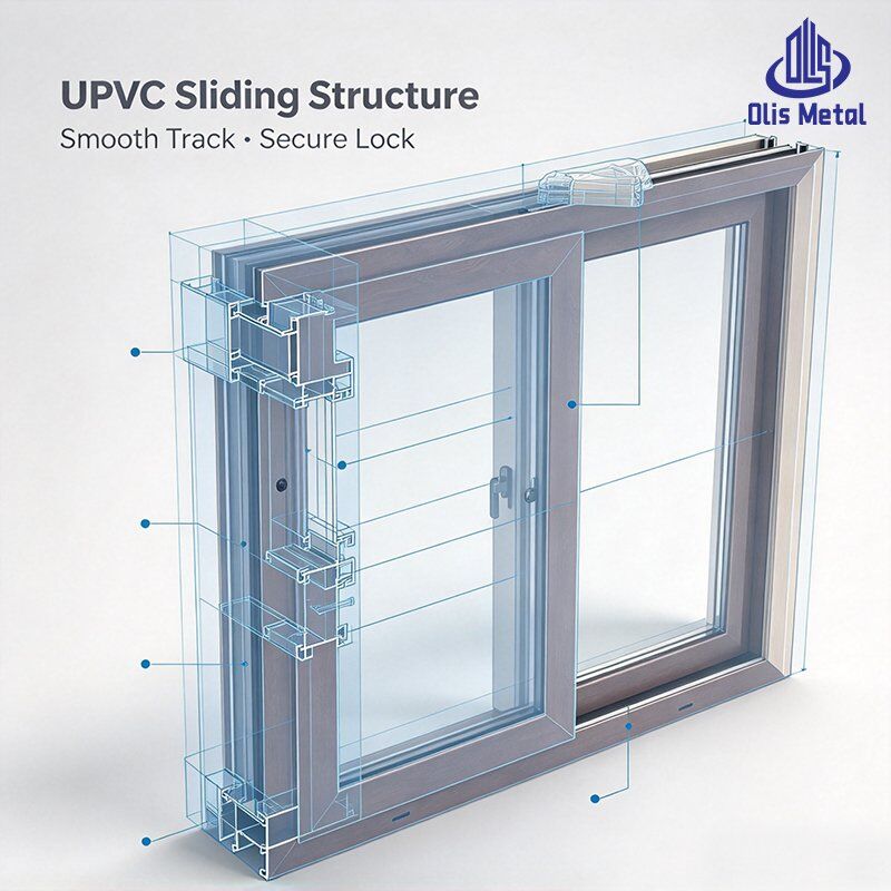 Durable Vinyl Sliding Window Wood Grain Weatherproof Soundproof Residential Windows - Image 5