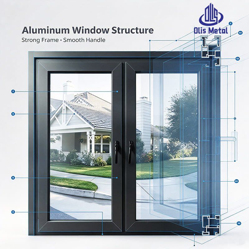 High Performance Aluminium Casement Window for Thermal Insulation and Sound Control Aluminum Double Glazing Windows - Image 2
