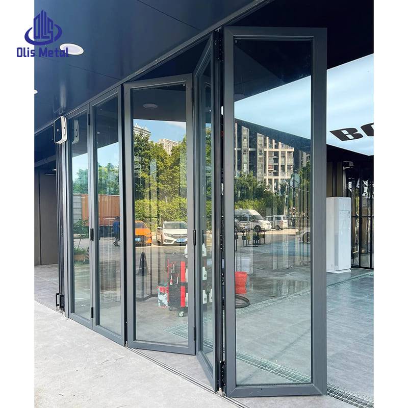 Multi-Panel Aluminum Folding Doors | soundproof double-glazed tempered glass Bifold door for Commercial Projects - Image 2
