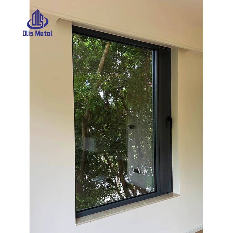 Black Aluminum Casement Window with Fixed Tempered Glass | High-Performance 2-Glaze Soundproof Glazing - Image 4