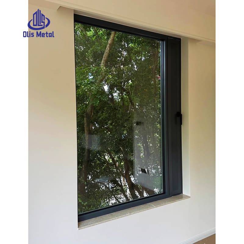Black Aluminum Casement Window with Fixed Tempered Glass | High-Performance 2-Glaze Soundproof Glazing - Image 3
