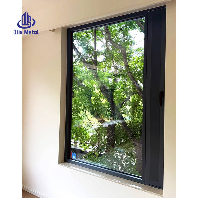 Black Aluminum Casement Window with Fixed Tempered Glass | High-Performance 2-Glaze Soundproof Glazing - Image 2