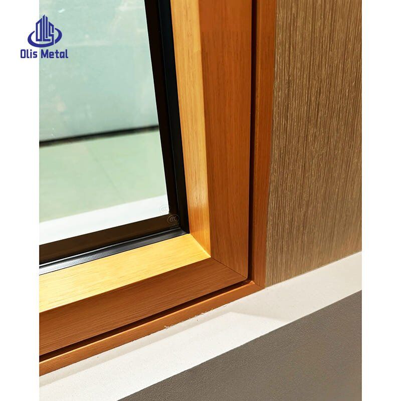 Wood Grain Aluminum Tilt Turn Window with Fixed Glass | Elegant Wood Finish Architectural-Grade for Villa Developers - Image 5